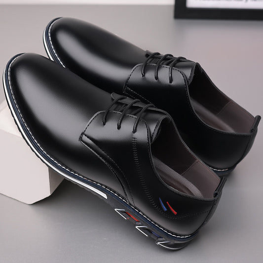 Lightweight Casual Leather Shoes With Lace Up For All Seasons