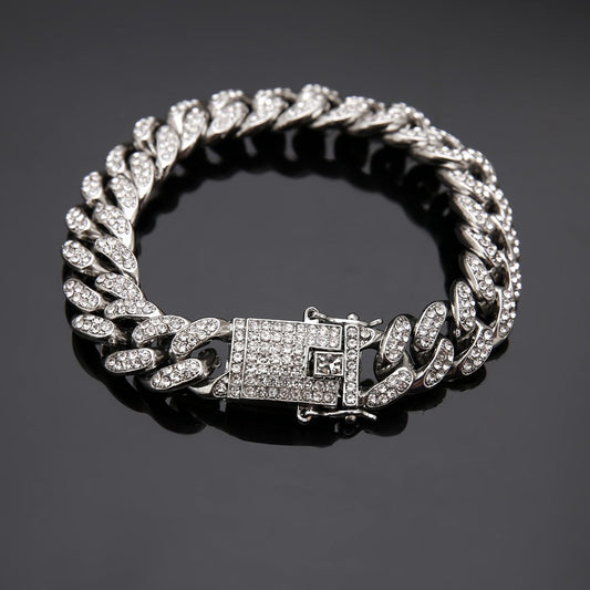 Cuban Bracelet Diamond Cuban Link Chain Hiphop Jewelry - ZOHOR