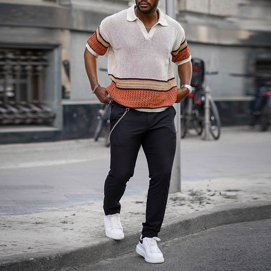 Summer New Woolen Short-sleeved T-shirt Knitwear Top For Men - ZOHOR