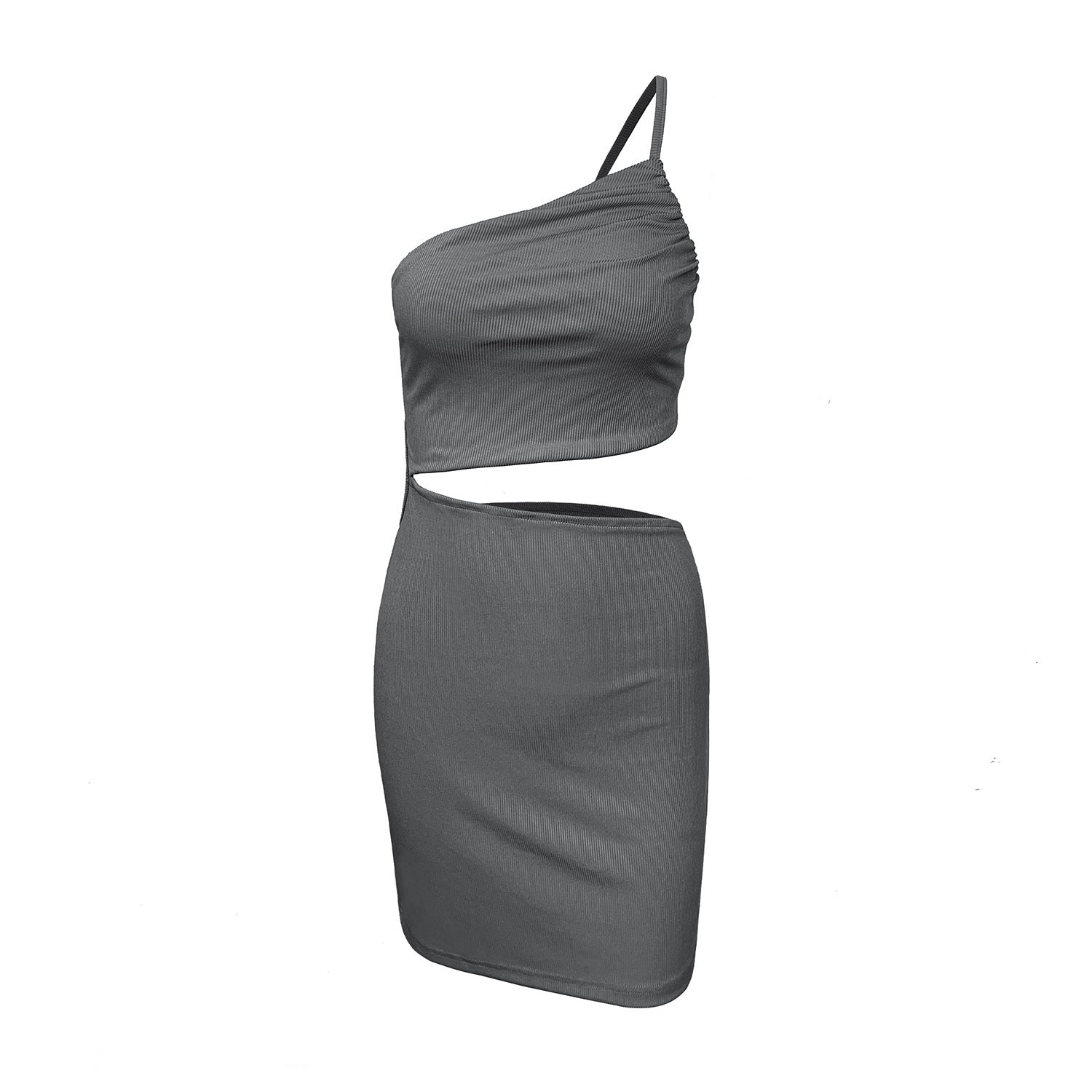 Design Sense Niche Shoulder Drawstring Dress - ZOHOR