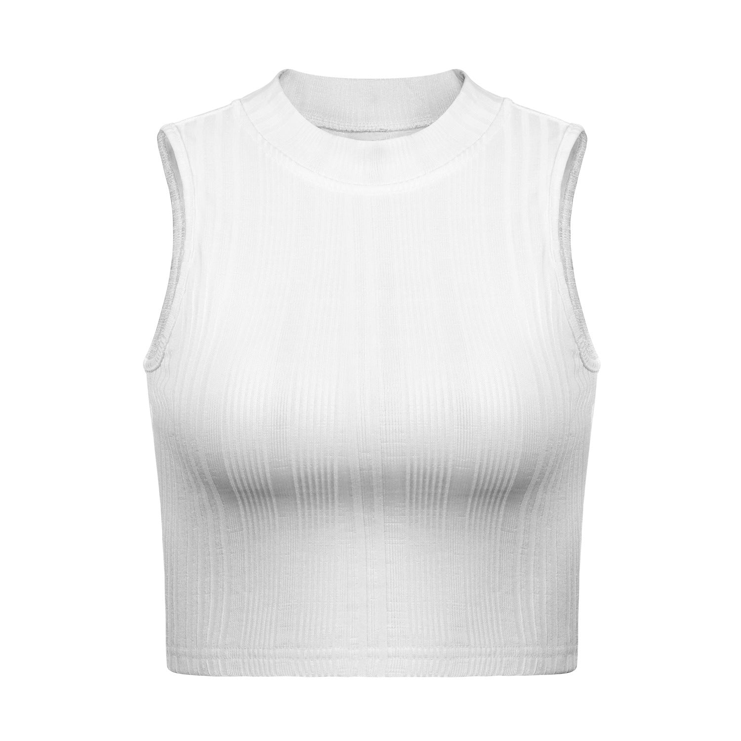 Women's Pullover Round Neck Sleeveless Short Top - ZOHOR