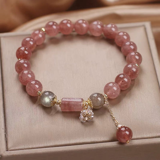 Natural Strawberry Crystal Bracelet For Women Ins Special-interest Design - ZOHOR